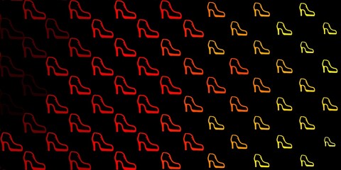 Dark red, yellow vector template with businesswoman signs.