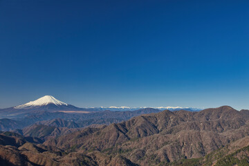 Mt.Tanzawa, Tonodake 冬の快晴の丹沢山登山