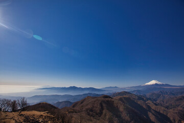 Mt.Tanzawa, Tonodake 冬の快晴の丹沢山登山