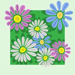 Wallpaper with a picture of flowers on top.