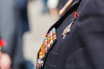WWII veteran's tunic with medals.