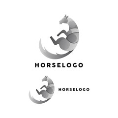 horse colorful logo design ilustration