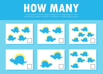 How many game for kids, Counting Game for Preschool Children, Learning mathematics, Education a mathematical game, How many objects on the picture Vector Illustration backgroundint