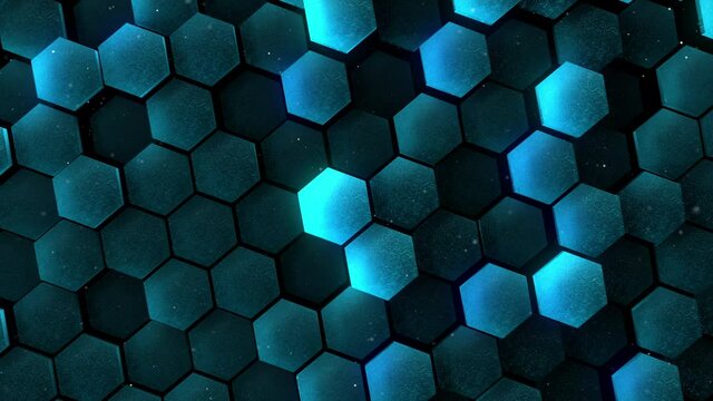 Abstract hexagon animation multicolor pattern 4K smooth concept