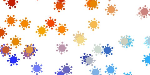 Light blue, yellow vector texture with disease symbols.