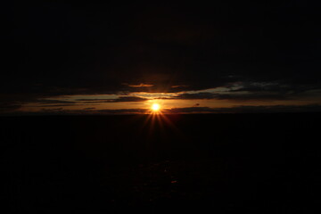 sunset over the lake