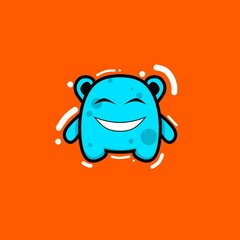 Cute Blue Doodle monster