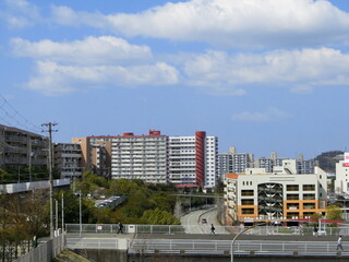 日本の住宅街風景　神戸：名谷駅周辺