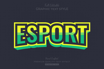 Esport Team Green Yellow premium text effect editable