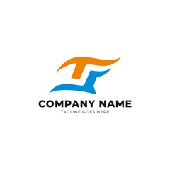 T S logo vector abstract illustration.