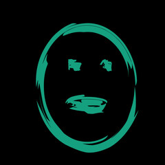 abstract face design with one line