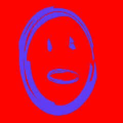 abstract face design with one line