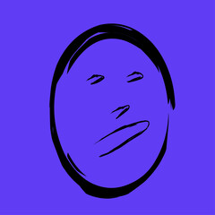 abstract face design with one line