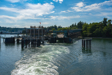 2021-07-09 THE BAINBRIDGE FERRY DOCK FROM THE BACK OF A FERRY