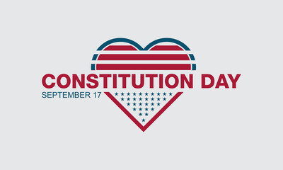 Constitution day federal observance observed on september each year. Banner, poster, card, background design.