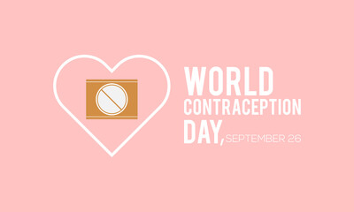 World contraception day banner or background observed on september each year. Importance of family planning in the lives of people around the world.