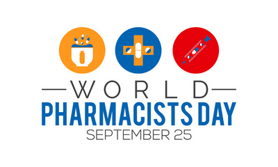 World pharmacists day observed on september each year. Banner, poster, card, background design. Always trusted for your health.