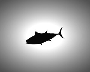 Tuna Silhouette. Isolated Vector Animal Template for Logo Company, Icon, Symbol etc