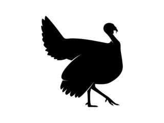 Turkey Silhouette. Isolated Vector Animal Template for Logo Company, Icon, Symbol etc