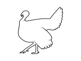 Turkey Silhouette. Isolated Vector Animal Template for Logo Company, Icon, Symbol etc