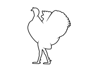 Turkey Silhouette. Isolated Vector Animal Template for Logo Company, Icon, Symbol etc