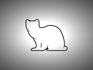 Weasel Silhouette. Isolated Vector Animal Template for Logo Company, Icon, Symbol etc