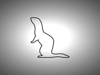 Weasel Silhouette. Isolated Vector Animal Template for Logo Company, Icon, Symbol etc
