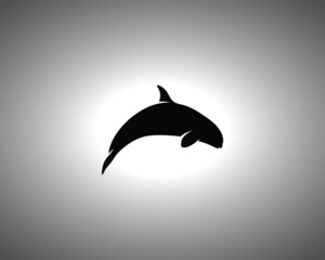 Whale Silhouette. Isolated Vector Animal Template for Logo Company, Icon, Symbol etc