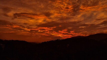 sunset over the mountains