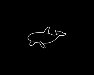 Whale Silhouette. Isolated Vector Animal Template for Logo Company, Icon, Symbol etc