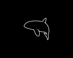Whale Silhouette. Isolated Vector Animal Template for Logo Company, Icon, Symbol etc