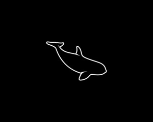 Whale Silhouette. Isolated Vector Animal Template for Logo Company, Icon, Symbol etc