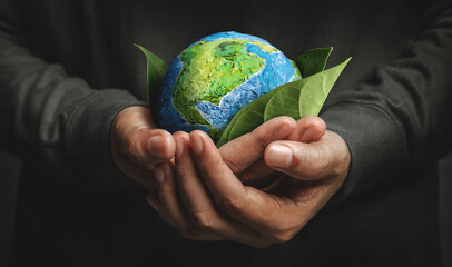World Earth Day Concept. Green Energy, Renewable and Sustainable Resources. Environmental and...