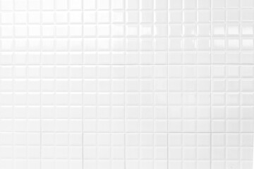 White ceramic tiles wall for background and used interior design