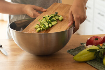 Ingredients for making gazpacho soup. Step by step instructions for cooking. Step 9 - putting...
