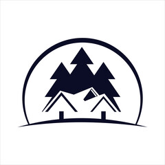 simple creative vector pine estate logo design