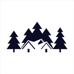simple creative vector pine estate logo design