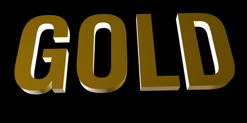 Gold wriien in 3d image