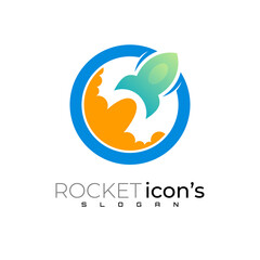 Rocket logo that is going up, Vector icons