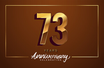 73rd anniversary logo golden colored isolated on elegant background. Vector anniversary for celebration.