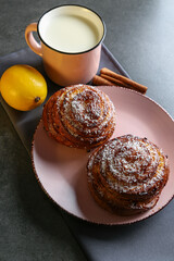 Cinnamon and coconut lemon buns