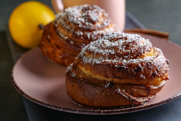 Cinnamon and coconut lemon buns