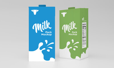Milk Pack Packaging Packet Design Mockup