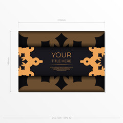 Luxurious postcard design with abstract vintage mandala ornament. Can be used as background and wallpaper. Elegant and classic vector elements are great for decoration.
