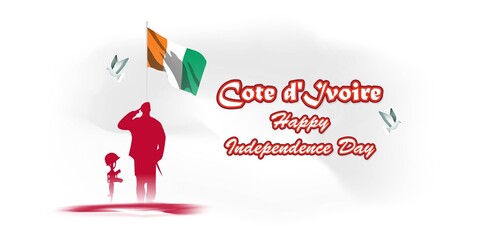 vector illustration for central cote d'Ivoire independence day.