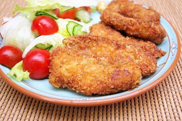 ポークカツと野菜サラダ