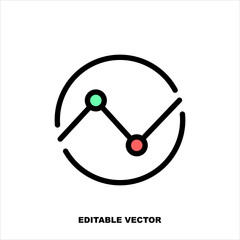 Circle Diagram Icon in outline style isolated on white background. 
Circle Diagram symbol for your web site design, logo, app, UI.
 Vector illustration. Editable vector.