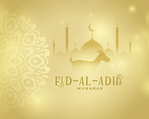 nice golden eid al adha islamic greeting design