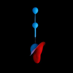 Three Blue Drops And A Red Form An Interesting Column