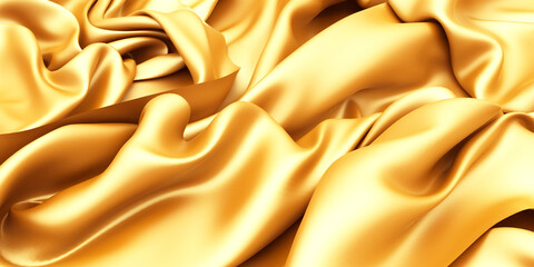 Golden silk elegant background. Texture of fabric